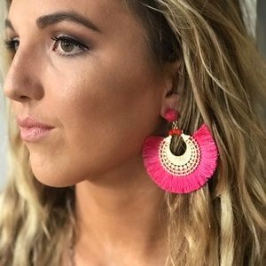 Fuschia Fringe Earrings
